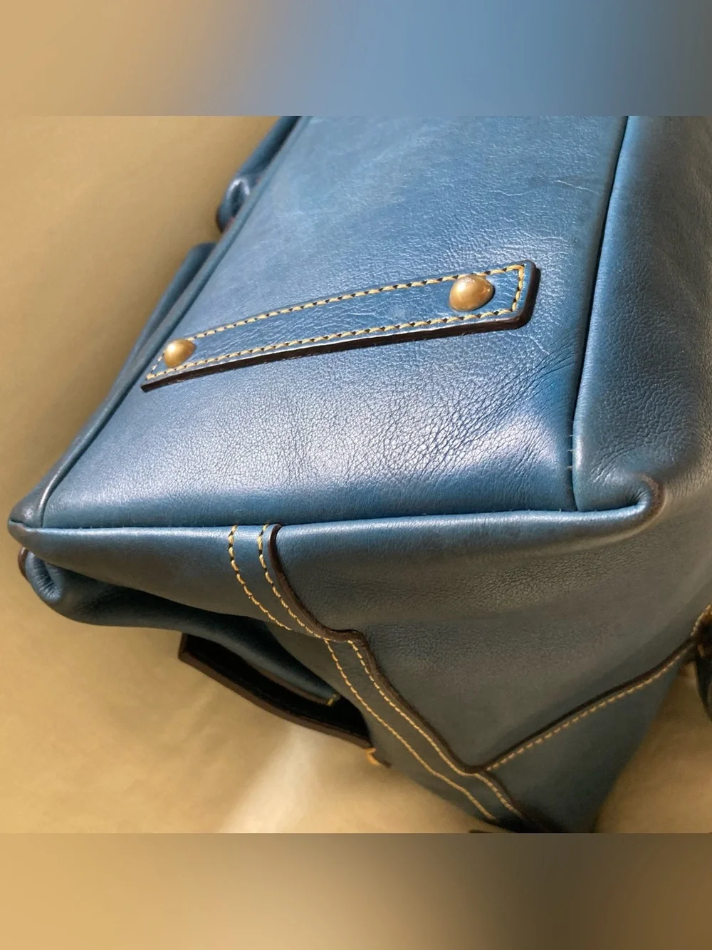 Dooney & Burke leather florentine clayton satchel teal